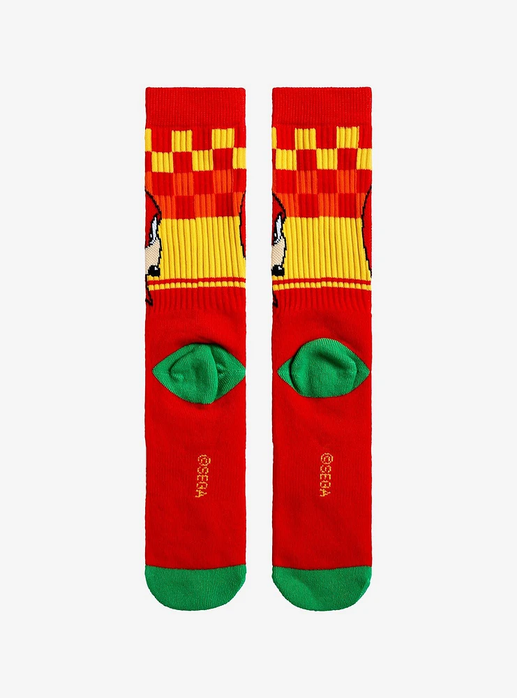 Sonic The Hedgehog Knuckles Checkered Crew Socks