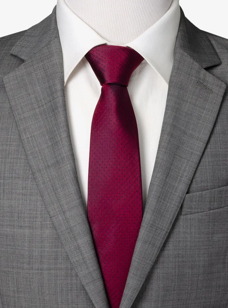 Red Pin Dot Silk Tie