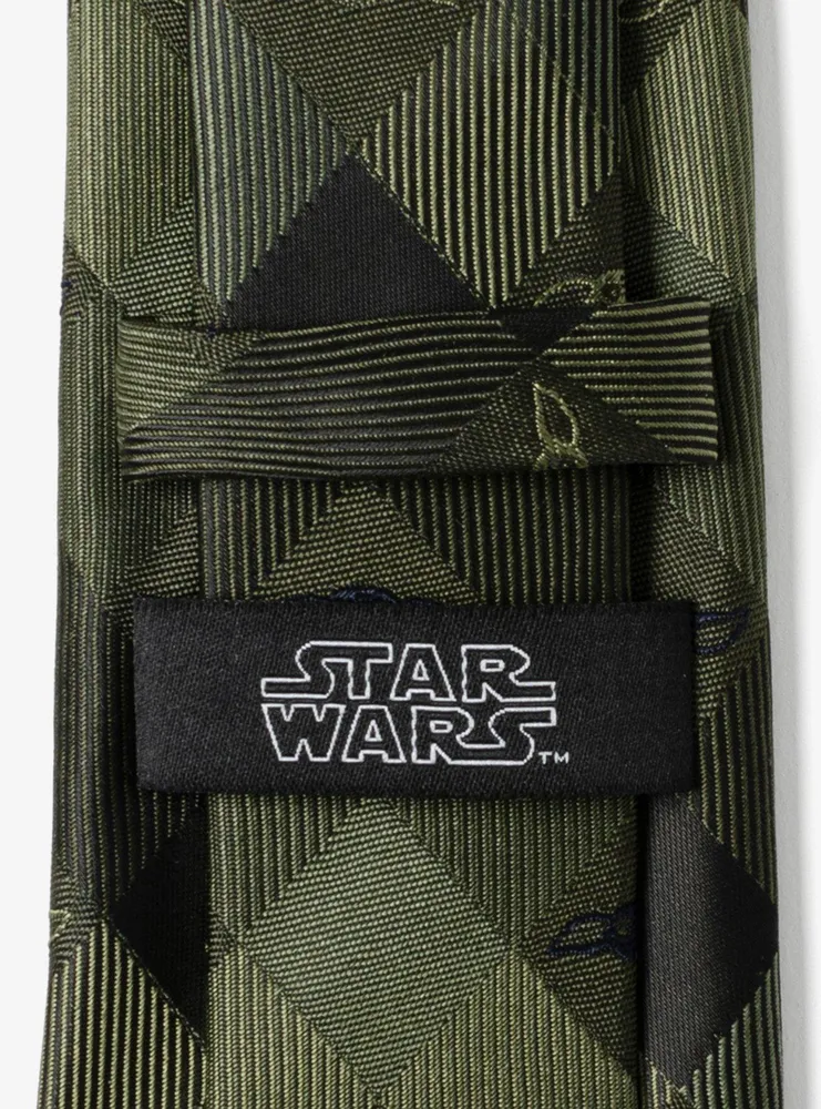 Star Wars The Mandalorian Grogu Plaid Green Tie