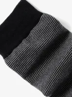 Striped Gray Black Crew Socks