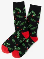 Star Wars The Mandalorian Grogu Holiday Black Crew Socks