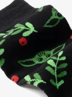 Star Wars The Mandalorian Grogu Holiday Black Crew Socks