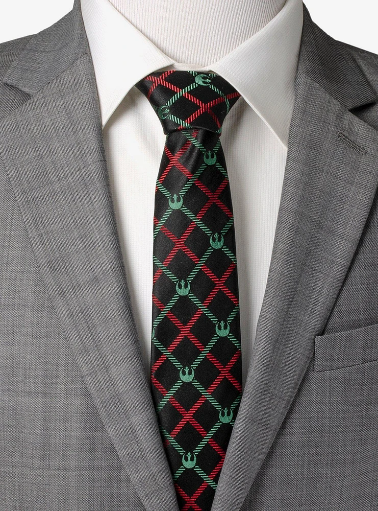 Star Wars Rebel Red Green Plaid Tie