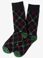 Star Wars Rebel Green Red Plaid Crew Socks