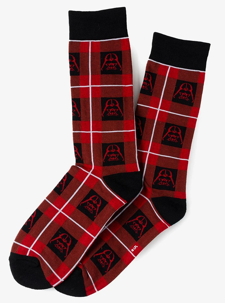 Star Wars Vader Plaid Black Crew Socks