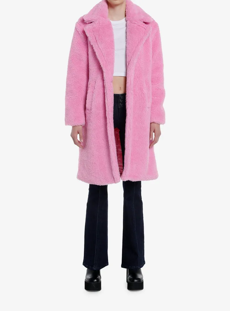 Azalea Wang Pink Faux Fur Girls Coat