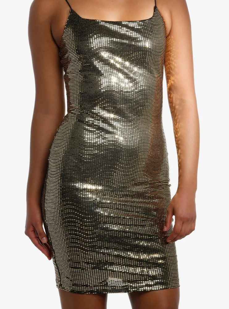 Gold Sequin Mini Dress