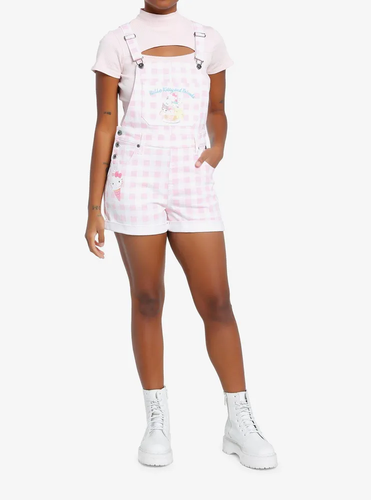 Hello Kitty And Friends Ice Cream Gingham Shortalls