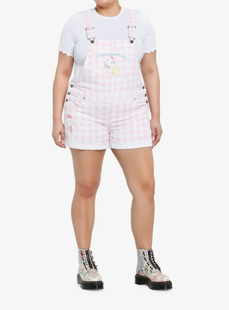 Hello Kitty And Friends Ice Cream Gingham Shortalls Plus