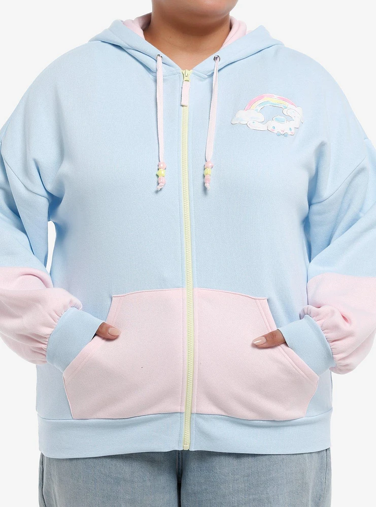 Cinnamoroll Balloons Color-Block Girls Oversized Hoodie Plus