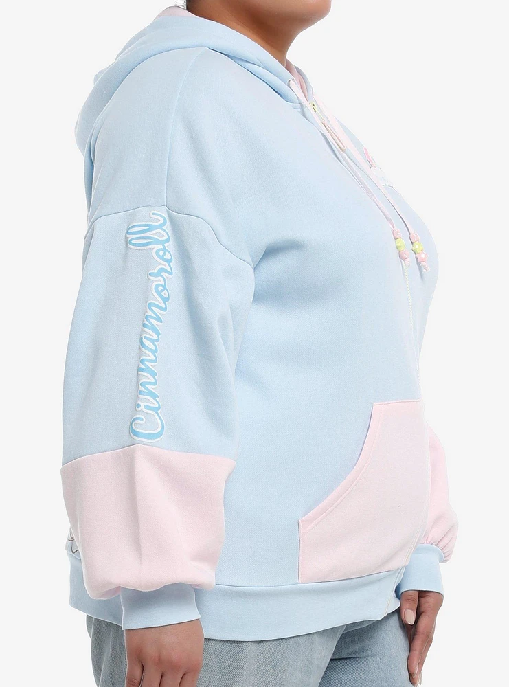 Cinnamoroll Balloons Color-Block Girls Oversized Hoodie Plus