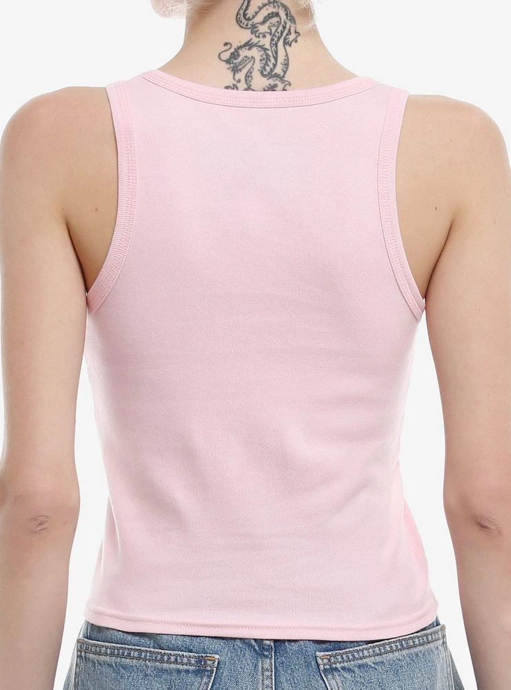 One Piece Chopper Pink Ribbed Girls Tank Top