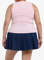 One Piece Chopper Pink Ribbed Girls Tank Top Plus