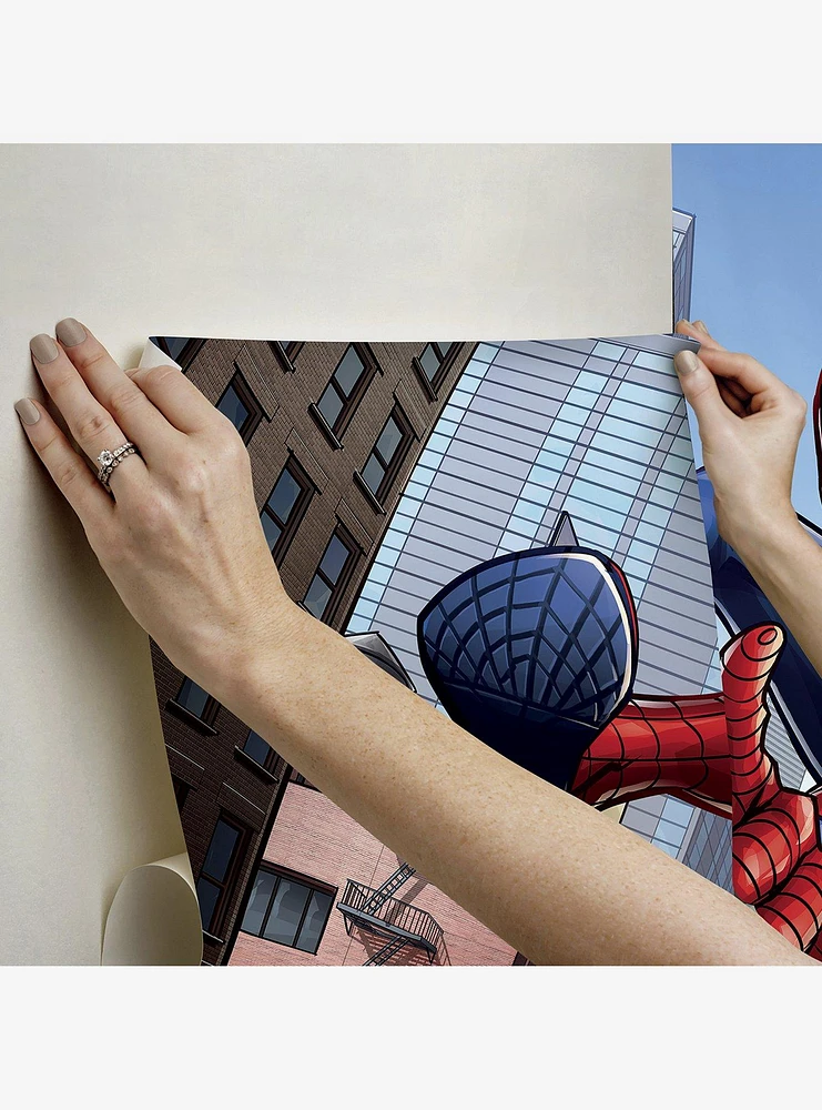 Marvel Spider-Man Blue Peel & Stick Wallpaper Mural