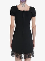 Daisy Street Black Lace Trim Corset Mini Dress