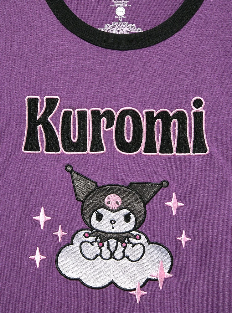 Sanrio Kuromi Cloud Portrait Women's Ringer T-Shirt - BoxLunch Exclusive