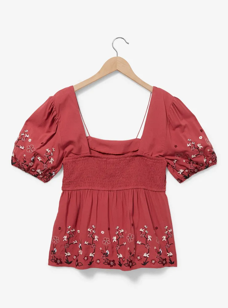 Disney Mulan Cherry Blossom Women's Plus Smock Top — BoxLunch Exclusive
