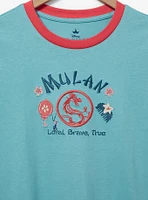 Disney Mulan Embroidered Women's Plus Ringer T-Shirt — BoxLunch Exclusive