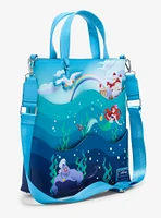 Loungefly Disney The Little Mermaid 35th Anniversary Ocean Scene Glow-in-the-Dark Tote Bag