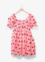Disney Minnie Mouse Sweetheart Pink Puff-Sleeved Plus Dress — BoxLunch Exclusive