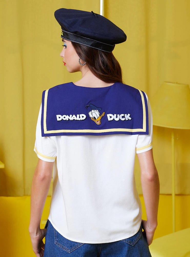 Her Universe Disney Donald Duck Sailor Girls Woven Button-Up