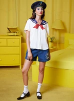 Her Universe Disney Donald Duck Sailor Girls Woven Button-Up