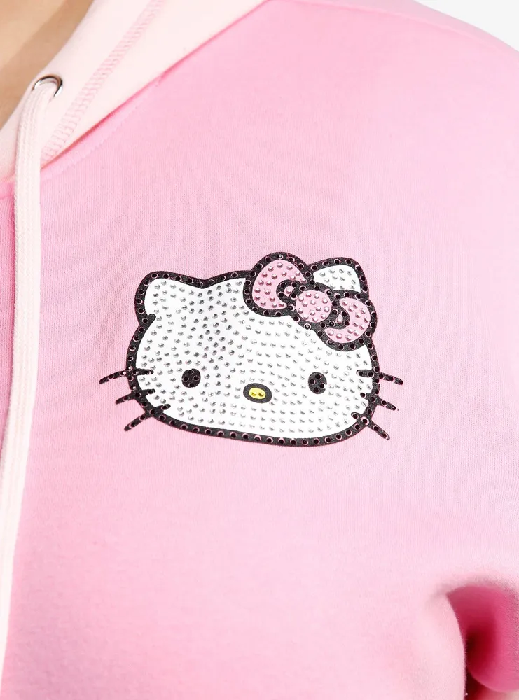 Hello Kitty Rhinestone Color-Block Girls Hoodie Plus