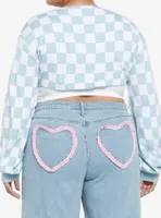 Cinnamoroll Checkered Knit Bolero Girls Crop Top Plus