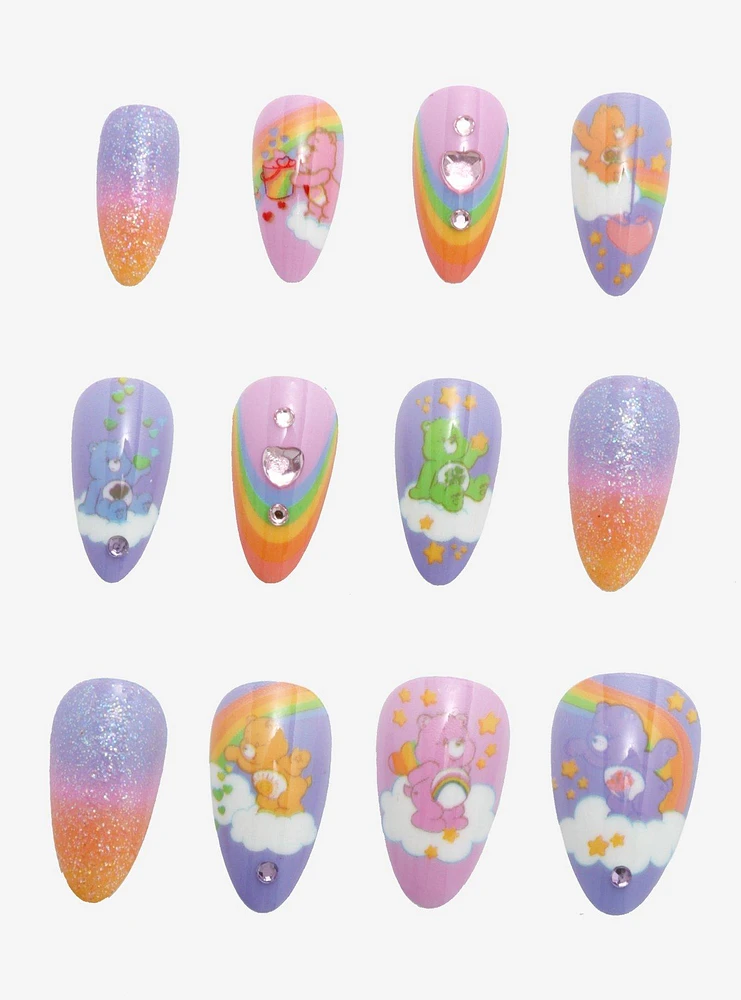 Care Bears Rainbow Clouds Faux Nail Set