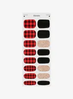 EDGEU Red Blanket Check Gel Nail Strips