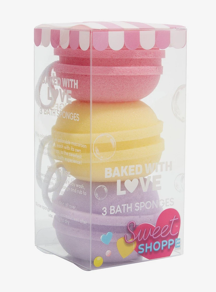 Sweet Shoppe Macaron Bath Sponge Set