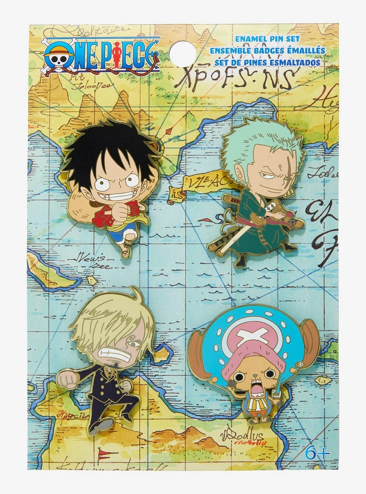 One Piece Chibi Group Enamel Pin Set
