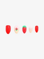 Blackheart Strawberry Pearl Faux Nail Set