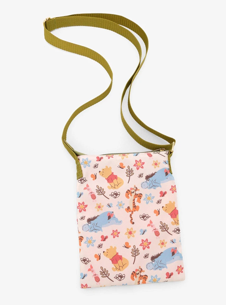 Loungefly Disney Winnie The Pooh Floral Passport Crossbody Bag