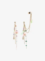 Thorn & Fable Floral Mushroom Cascading Cuff Earring Set