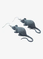 Grey Rat Figural Drop Earrings