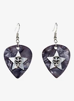 Social Collision® Skull Guitar Pick Drop Earrings