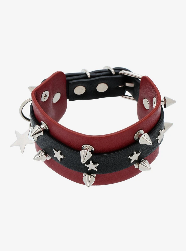 Social Collision® Spike Star Layered Cuff Bracelet