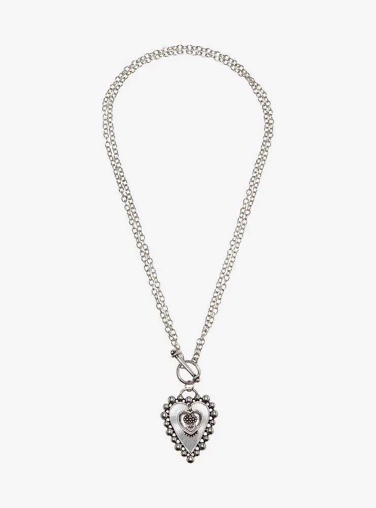 Sweet Society Heart Chain Toggle Necklace