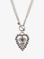 Sweet Society Heart Chain Toggle Necklace