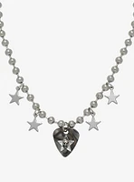 Social Collision Skull Guitar Pick Ball Chain Necklace