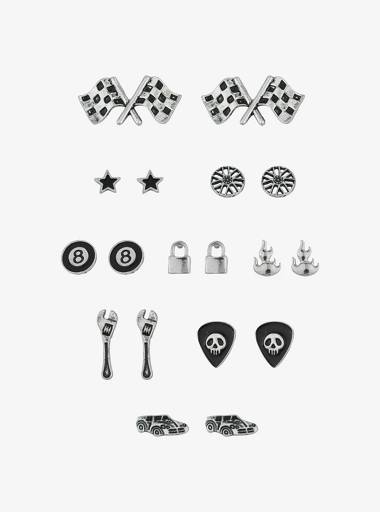 Social Collision® Race Car Rock N' Roll Stud Earring Set