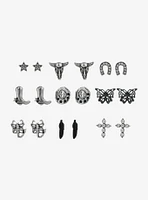 Social Collision® Gothic Western Stud Earring Set