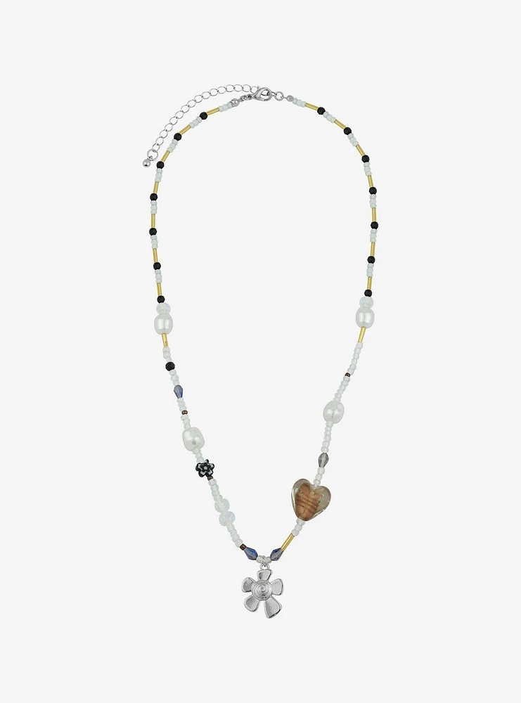 Thorn & Fable Kitschy Flower Beaded Necklace