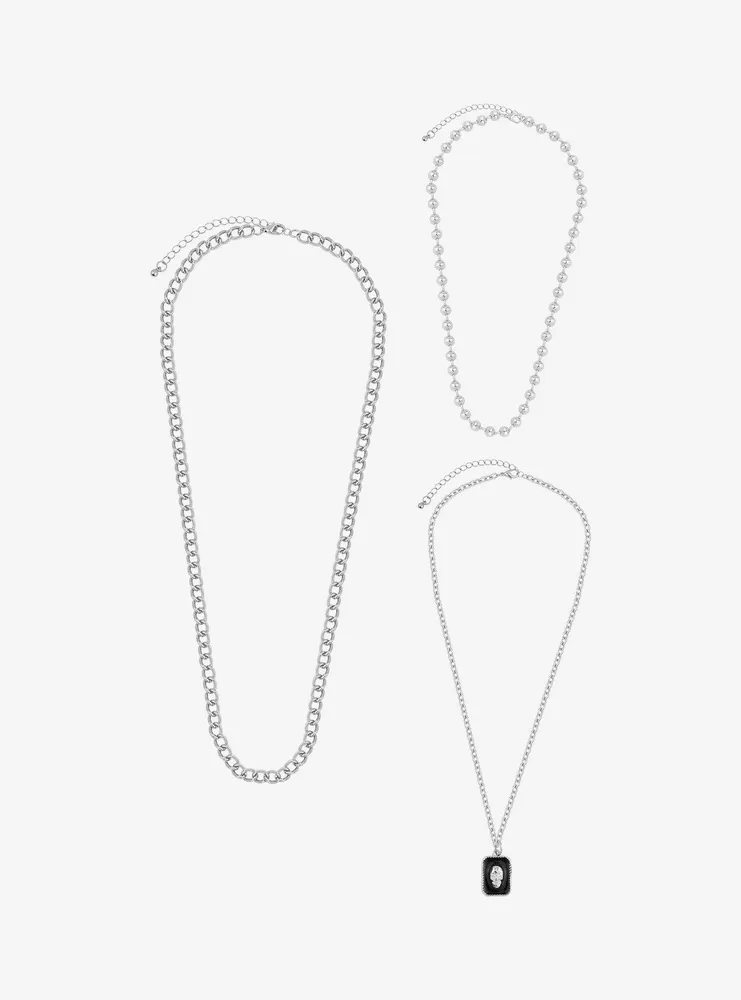 Social Collision Skull Chain Necklace Set