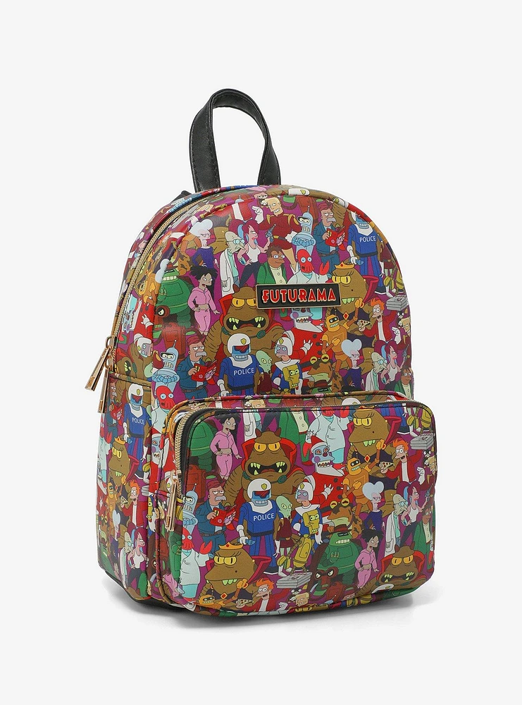 Futurama Group Allover Print Mini Backpack