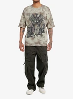 Thorn & Fable Winged Skeleton Cemetery Tie-Dye T-Shirt