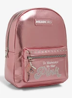 Mean Girls On Wednesdays We Wear Pink Metallic Mini Backpack