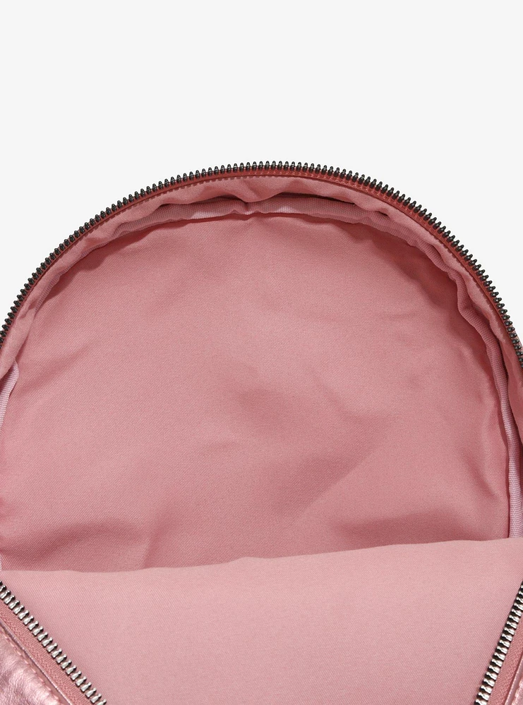 Mean Girls On Wednesdays We Wear Pink Metallic Mini Backpack