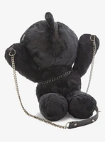 Black Hugging Bear Plush Crossbody Bag